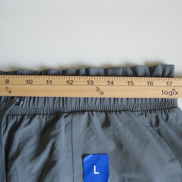 Danskin Ladies' Paperbag Short 4" Inseam, Blue (Stormy Weather) Size L,(1238) - Picture 8 of 12